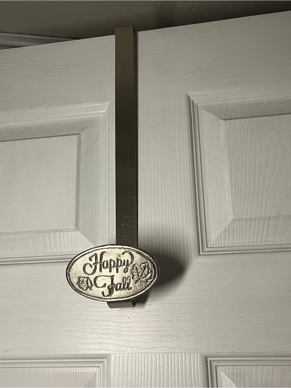 Happy Fall Over-the-Door Wreath Holder - Silver
